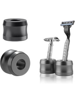 Linkidea Linkidea 2 Pack Safety Razor Stand Opening Dia 07 185mm Men Shaving Stand for Bathroom Countertop Compatible with Gillette SkinGuard Dark Grey 