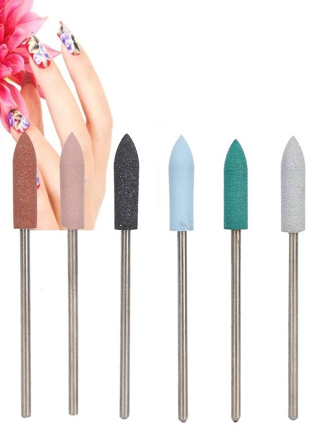 TMISHION 6PCS Nail Drill Bits, Cuticle Cleaner Dust Drill Brush Rotary Polishing Buffing File Burrs Nail Polishing Nail Art Grinding Head Dead Skin Removal Tool for Nail Salon Manicure Pedicure(02) - Image 1