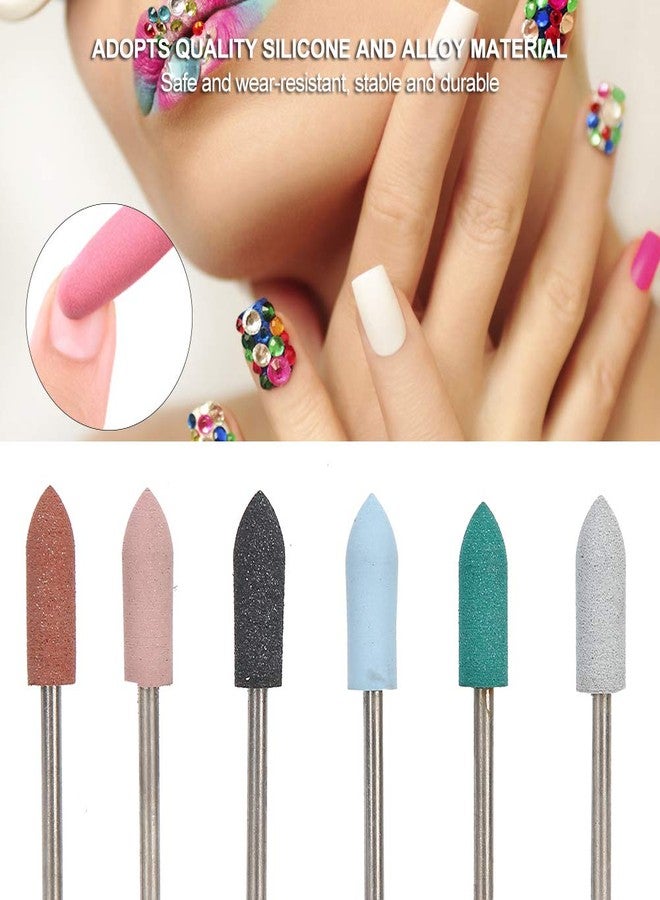 TMISHION 6PCS Nail Drill Bits, Cuticle Cleaner Dust Drill Brush Rotary Polishing Buffing File Burrs Nail Polishing Nail Art Grinding Head Dead Skin Removal Tool for Nail Salon Manicure Pedicure(02) - Image 5