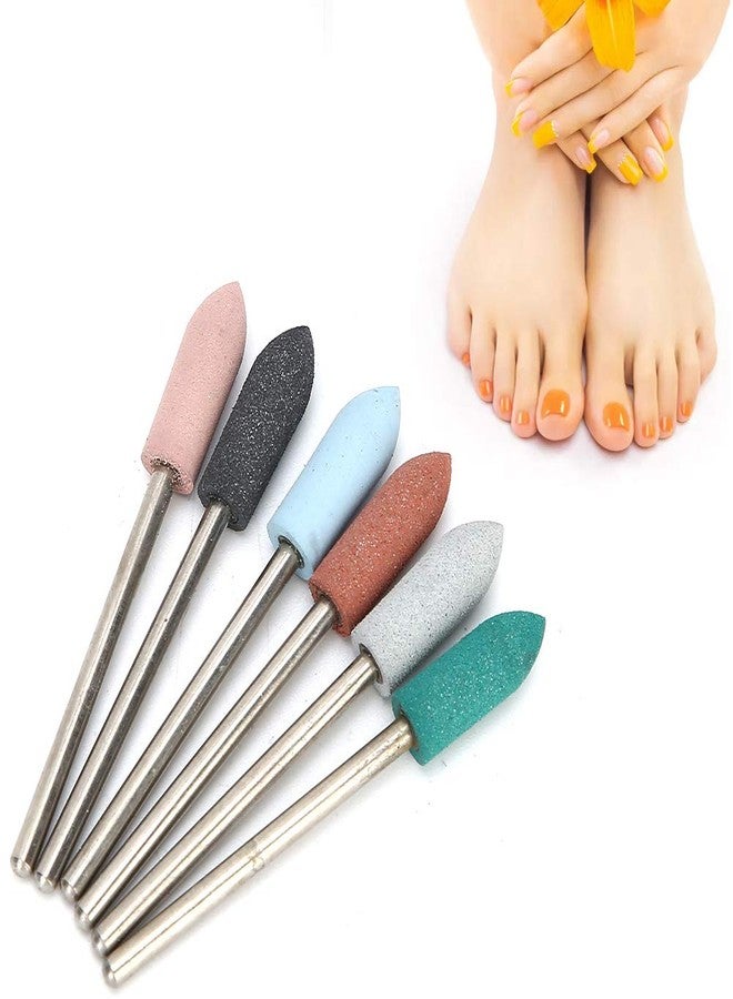 TMISHION 6PCS Nail Drill Bits, Cuticle Cleaner Dust Drill Brush Rotary Polishing Buffing File Burrs Nail Polishing Nail Art Grinding Head Dead Skin Removal Tool for Nail Salon Manicure Pedicure(02) - Image 2
