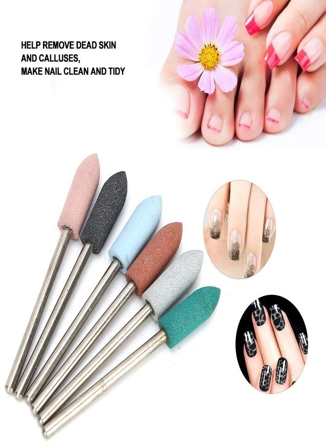 TMISHION 6PCS Nail Drill Bits, Cuticle Cleaner Dust Drill Brush Rotary Polishing Buffing File Burrs Nail Polishing Nail Art Grinding Head Dead Skin Removal Tool for Nail Salon Manicure Pedicure(02) - Image 4