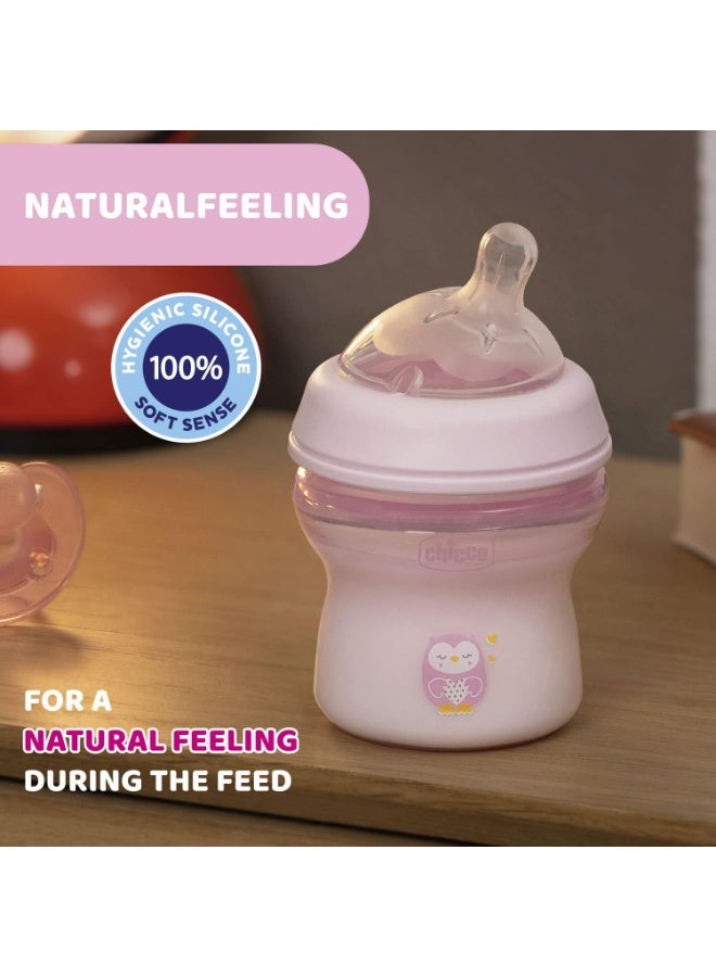 Chicco Natural Feeling Anti-Colic Baby Bottle, 150 ml, Soft Silicone Teat, 0+ Months - Image 5