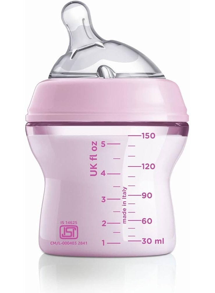 Chicco Natural Feeling Anti-Colic Baby Bottle, 150 ml, Soft Silicone Teat, 0+ Months - Image 3