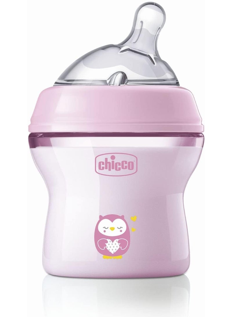 Chicco Natural Feeling Anti-Colic Baby Bottle, 150 ml, Soft Silicone Teat, 0+ Months - Image 1