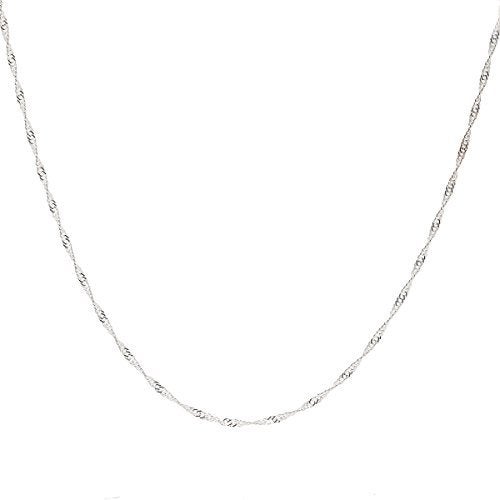 Designer Sterling Silver DSS 925 Sterling Silver Necklace for Women, Singapore Chain 2mm, Lobster Claw Clasps, Sterling Silver Chain, Italian Jewelry for Women, 22in - Image 3