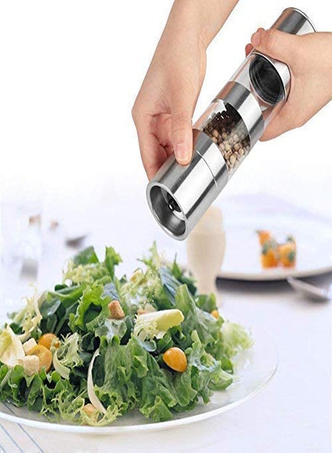 Swami Enterprise Stainless Steel 2 in 1 Dual Salt and Pepper Grinder Tall Salt and Pepper Mill Shaker - Image 2