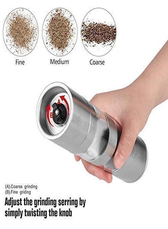 Swami Enterprise Stainless Steel 2 in 1 Dual Salt and Pepper Grinder Tall Salt and Pepper Mill Shaker - Image 3