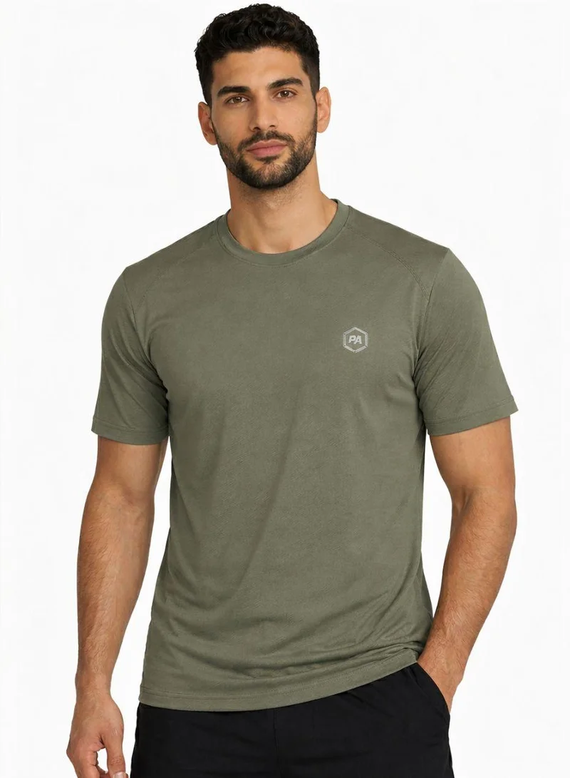 Prima Ace Men's Gym T-Shirt Super Soft Olive Green Top