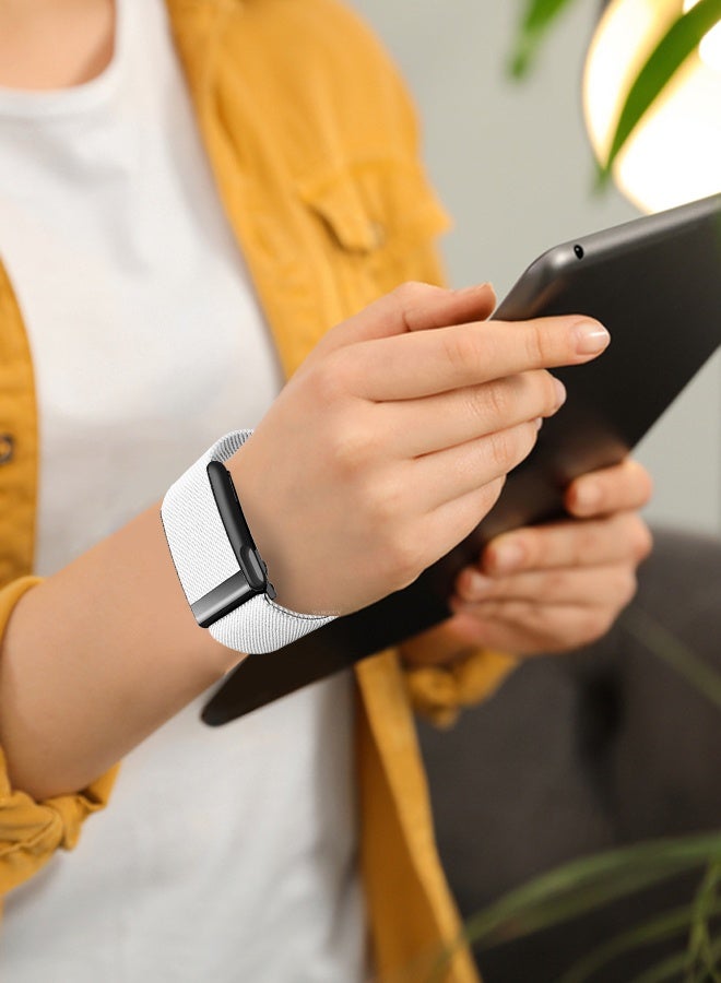 CATANES Nylon Replacement Wristband for Whoop Life MG – Waterproof - Lightweight - Adjustable Fitness Strap - White - Image 2