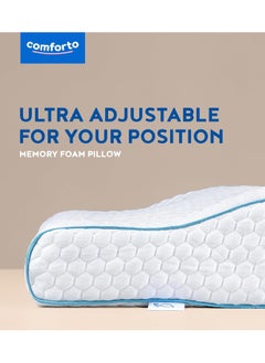 Comforto COMFORTO Neck Orthopedic Cervical Pillow for Pain Relief Contour Memory Foam Pillows Ergonomic for Sleeping Bed Pillow Support with Cooling Pillowcase for Side Back Stomach Sleepers  - Image 3