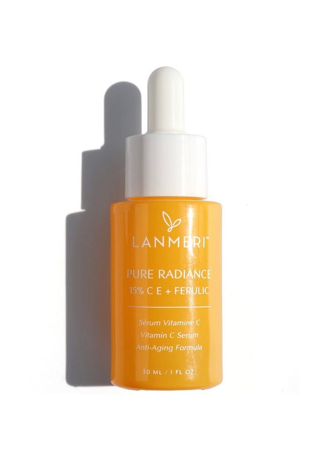 Lanmeri - Vitamin C Face Serum With 15% Pure Lascorbic Acid & Vitamin E Anti Aging Skin Brightening Dark Spot Corrector Serum 30Ml - Image 1