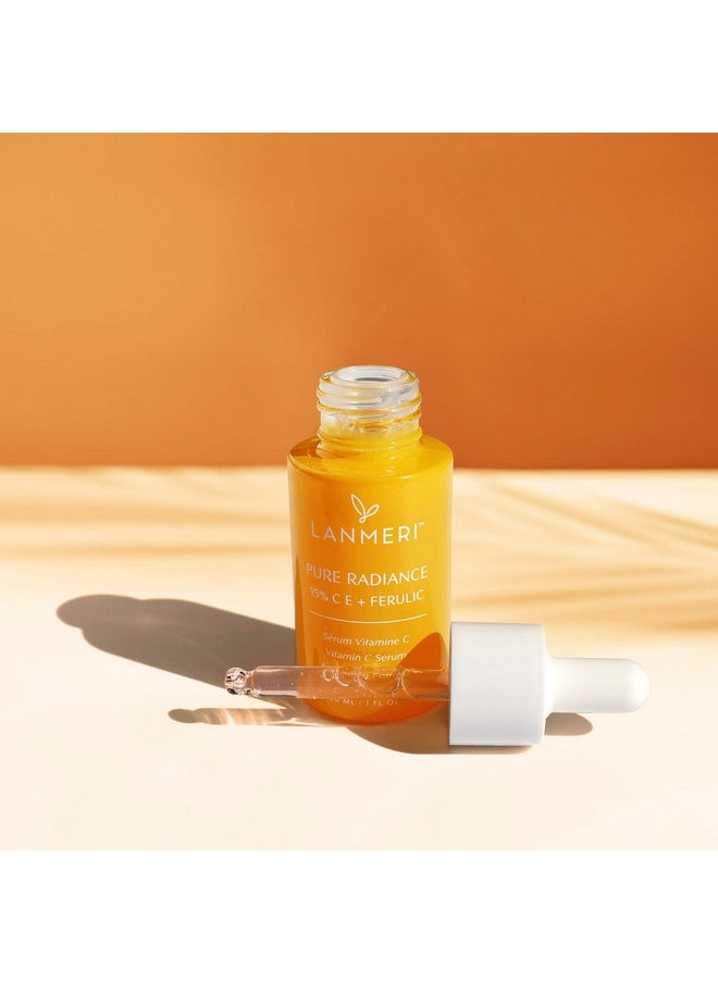 Lanmeri - Vitamin C Face Serum With 15% Pure Lascorbic Acid & Vitamin E Anti Aging Skin Brightening Dark Spot Corrector Serum 30Ml - Image 1