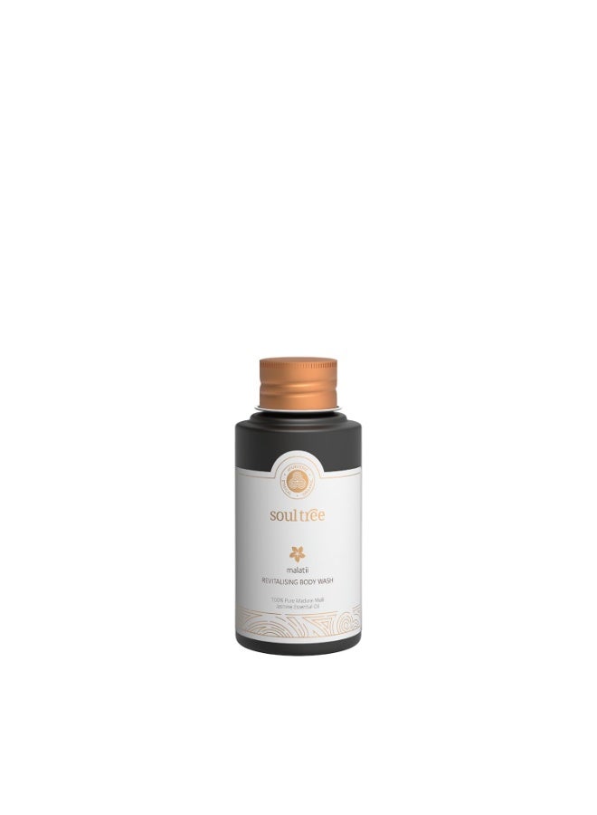 SoulTree Malatii Revitalising Body Wash, 30ml | 100% Ayurvedic Ingredients with Jasmine & Pure Essential Oils | Refreshing, Revitalising & Skin-Softening Body Cleanser | Free from Parabens, Silicones & Synthetic Fragrances - Image 1