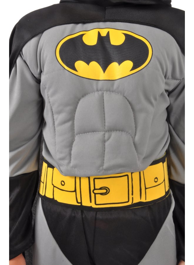 Ciao Batman Kids Muscle Costume Grey 5-7 Years | Official DC Comics Superhero Outfit with Cape, Jumpsuit, Belt & Overboots - Image 2