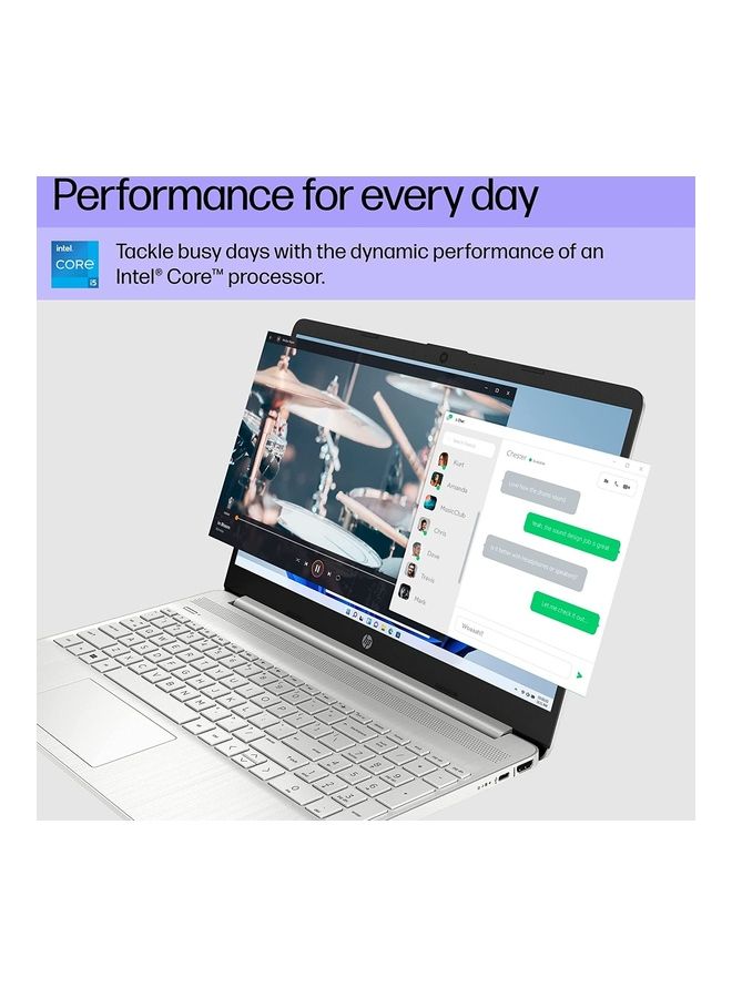 HP لابتوب 15-dy5399nr (2023) بشاشة مقاس 15.6 بوصة، ومعالج كور i5-1235u/ذاكرة وصول عشوائي رام سعة 16 جيجابايت/محرك أقراص اس اس دي سعة 512 جيجابايت/بطاقة رسومات انتل ايريس اكس اي/نظام تشغيل ويندوز 11 هوم اللغة الإنجليزية فضي - Image 3