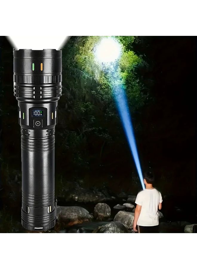 S 800 Black Large Portable Flashlight USB Rechargeable Power Bank With Battery Display For Hiking Survival - Image 5