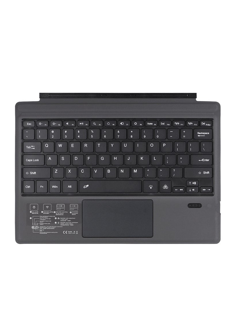 Wireless BT Keyboard Portable Ultra-thin Backlight Tablet Keyboard with Large Size Touchpad Compatible with Surface Pro 3/4/5/6/7 - Image 1