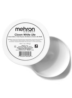 mehron Mehron Makeup Clown White Lite | Professional Face Paint & Body Paint | White Cream Clown Makeup, Stage, Film, Cosplay, Mime, & Halloween 7 oz (198 g)  - Image 1