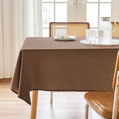 AUSSPVOCT Textured Tablecloth Rectangle 52x70 Water Resistant SpillProof Wipeable Fall Table Cloth Wrinkle Free Fabric Dining Table Cover for Kitchen Thanksgiving Party Farmhouse Decor