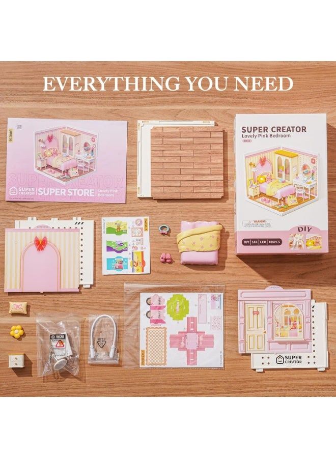 روبوتايم رولايف منزل مصغر وردي جميل للغرف من نوع افعلها بنفسك DW016 - Image 5