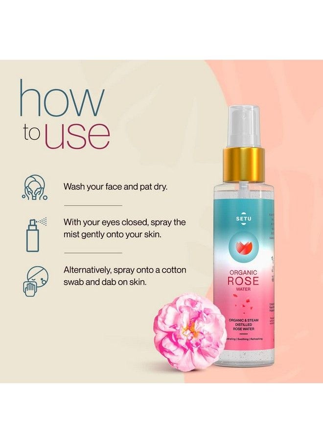 SETU - Organic Rose Water 130 Gm (Pack Of 1) ; Hydrating Soothing Refreshing - Image 1