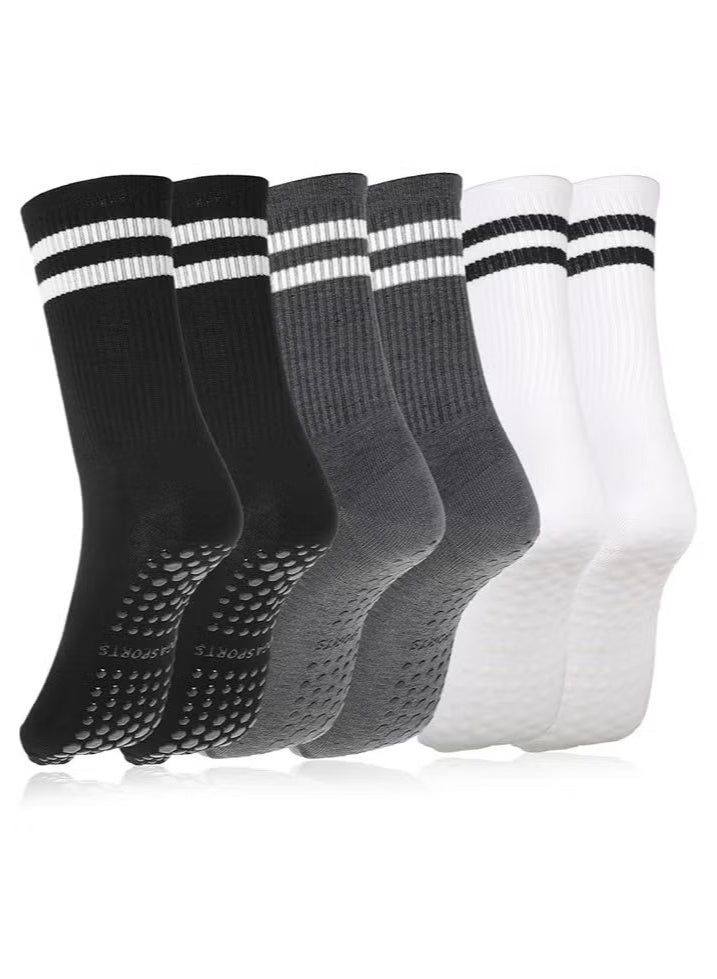 DELGREEN 3 Pairs Yoga Socks For Women，Non Slip Socks Pilates Socks For Yoga,Pilates， Ballet, Dance, Workout, Hospital - Image 1