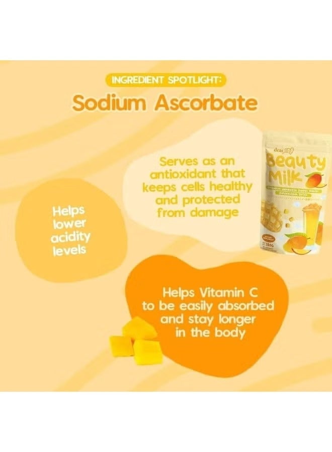 dear face مسحوق مشروب حليب الجمال بنكهة المانجو | مشروب جمال فاخر | صيغة على الطراز الياباني | 180 جرام - Image 4