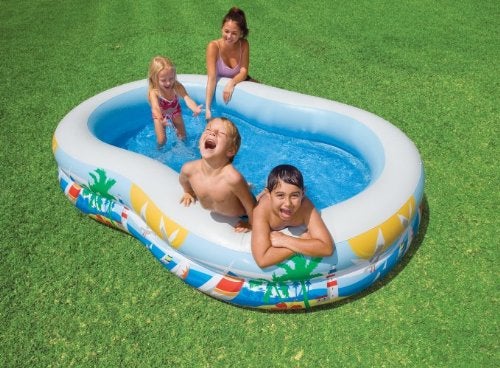 Intex Swim Center Inflatable Paradise Seaside Kids Swimming Pool, Blue - Image 4