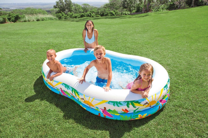 Intex Swim Center Inflatable Paradise Seaside Kids Swimming Pool, Blue - Image 3
