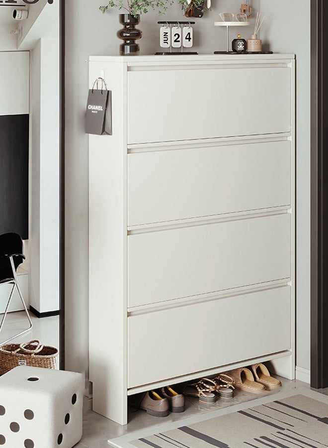 إن كي أكس خزانة أحذية متعددة الطبقات للمدخل، ٨٣*١٥٧.٥*٢٤ سم، لون أبيض - Image 1