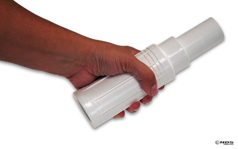 NDS NDS 118-25 Pro-Span PVC Expansion Repair Coupling, For Broken or Cracked In-Ground PVC Pipes, 2-1/2-Inch IPS Slip X Spigot, White  - Image 2