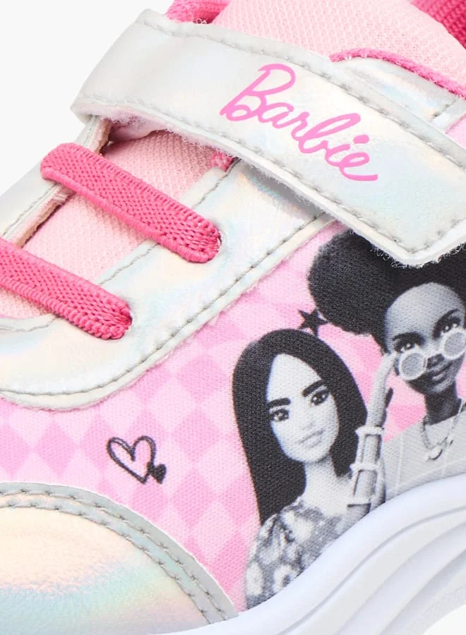 Barbie Printed Shoes with Hook and Loop Closure