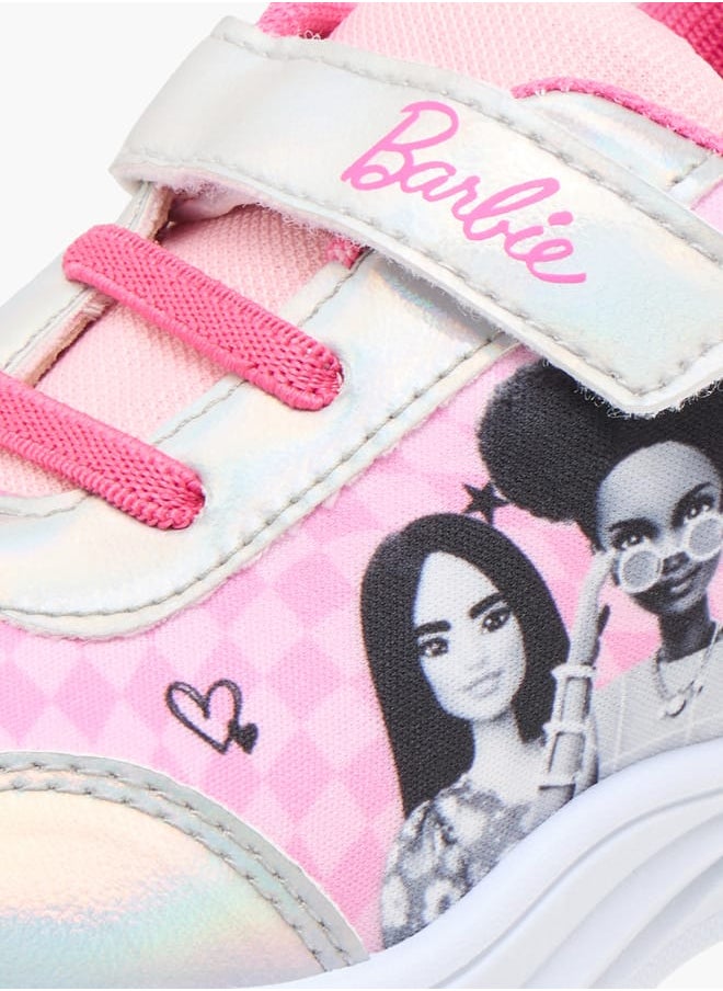 Barbie Printed Shoes with Hook and Loop Closure  - Image 4