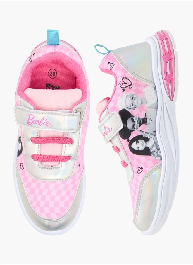 باربي Printed Shoes with Hook and Loop Closure