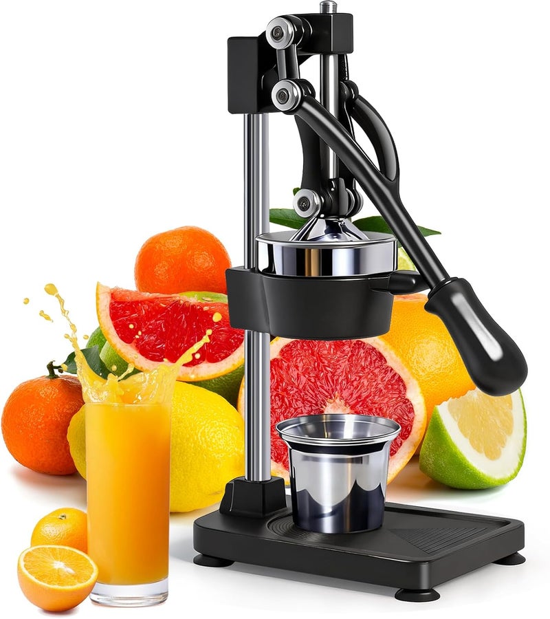 ASIALEO Minimal design Manual Citrus Juicer|Commercial Hand Press| Heavy Duty Countertop Squeezer for Fresh Orange Lemon Juice|Easy to Use & Clean (balck) All climate suitability - Image 1