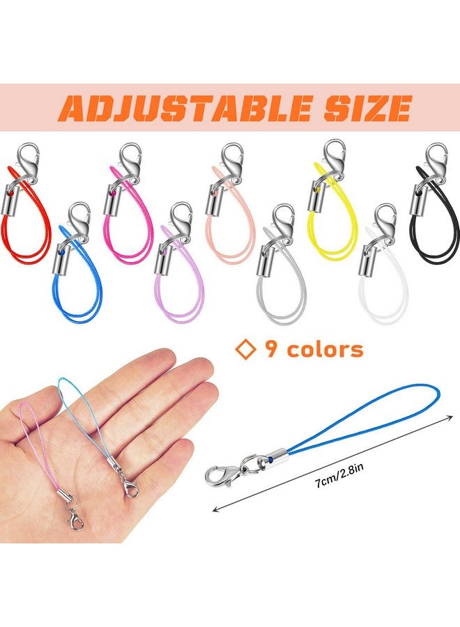 Flutesan Lobster Clasp Cords Clasp Cord Strap Charm Lariat Lanyard Mini Lariat Cord Strap For Cellphone/Usb Drive/Keychain/Diy Jewelry Or Other Handmade Jewelry Making, 9 Colors (100 Pieces) - Image 2
