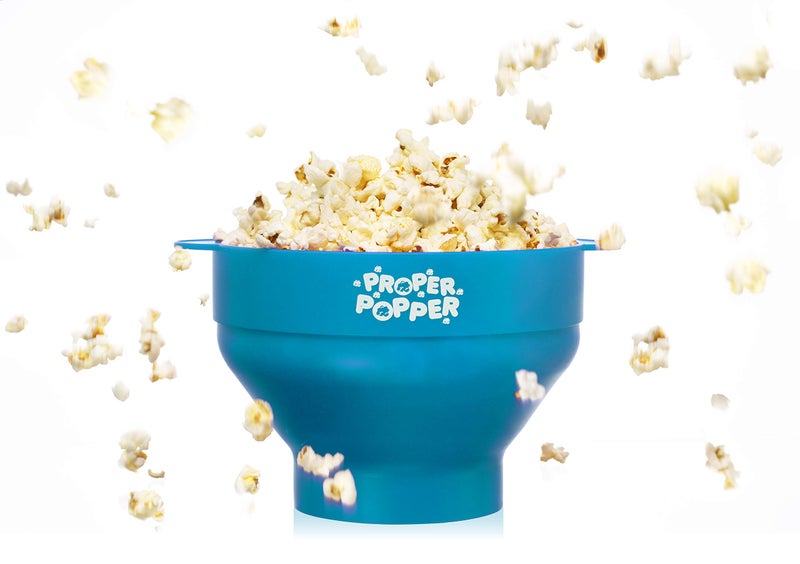 PROPER POPPER The Original Proper Popper Microwave Popcorn Popper, Silicone Popcorn Maker, Collapsible Bowl BPA Free & Dishwasher Safe - (Turquoise) - Image 2