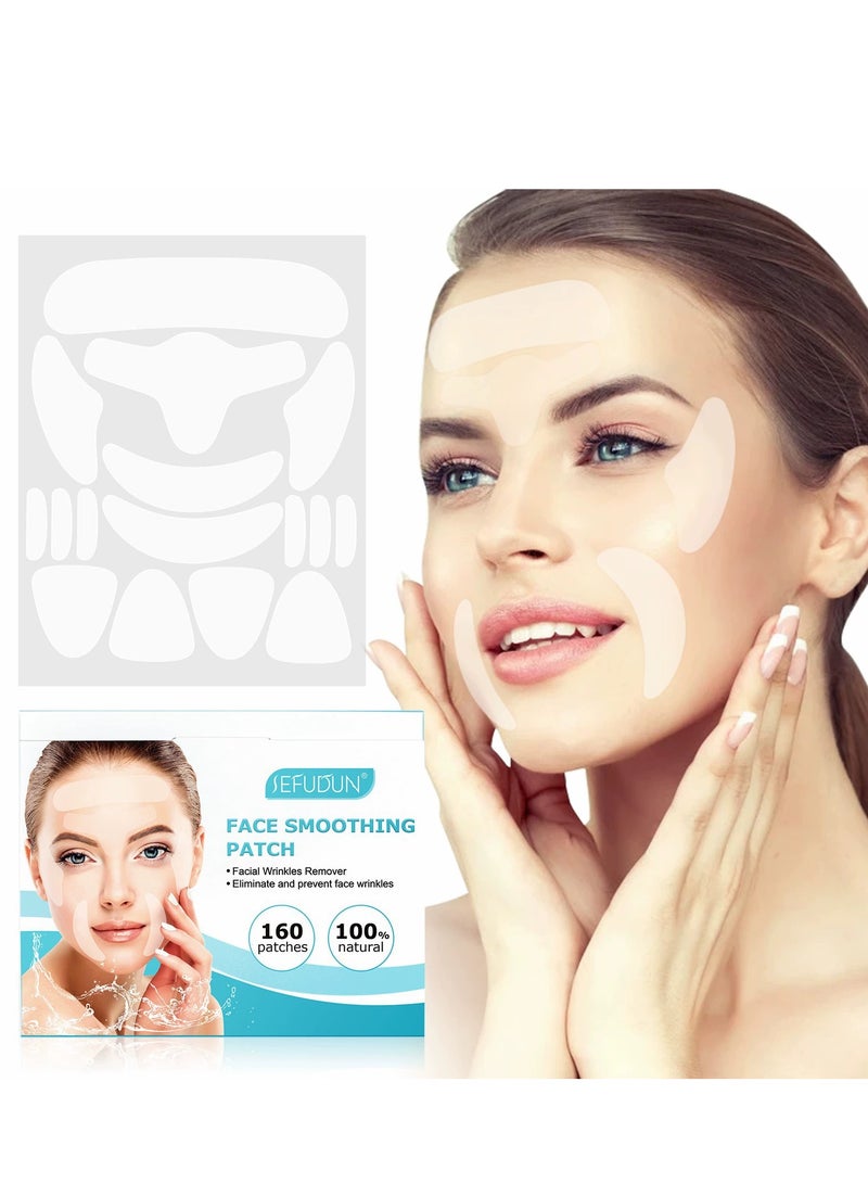 سيفودون بقع مضادة للتجاعيد ، بقع سيليكون بشريط للوجه ، 160 قطعة من بقع تجاعيد الوجه والجبهة القابلة لإعادة الاستخدام ، للتجاعيد ، تقلل من التجاعيد حول الجبهة والعينين والفم والشفة العليا - Image 1