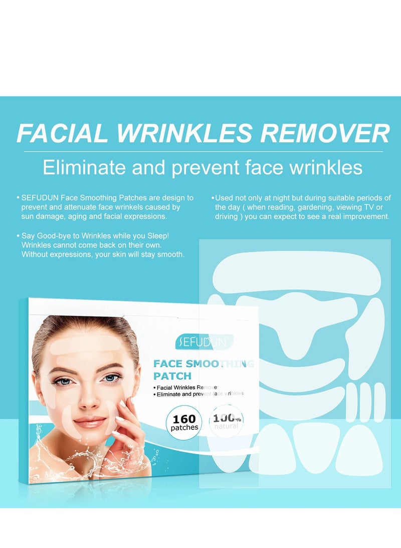 سيفودون بقع مضادة للتجاعيد ، بقع سيليكون بشريط للوجه ، 160 قطعة من بقع تجاعيد الوجه والجبهة القابلة لإعادة الاستخدام ، للتجاعيد ، تقلل من التجاعيد حول الجبهة والعينين والفم والشفة العليا - Image 3