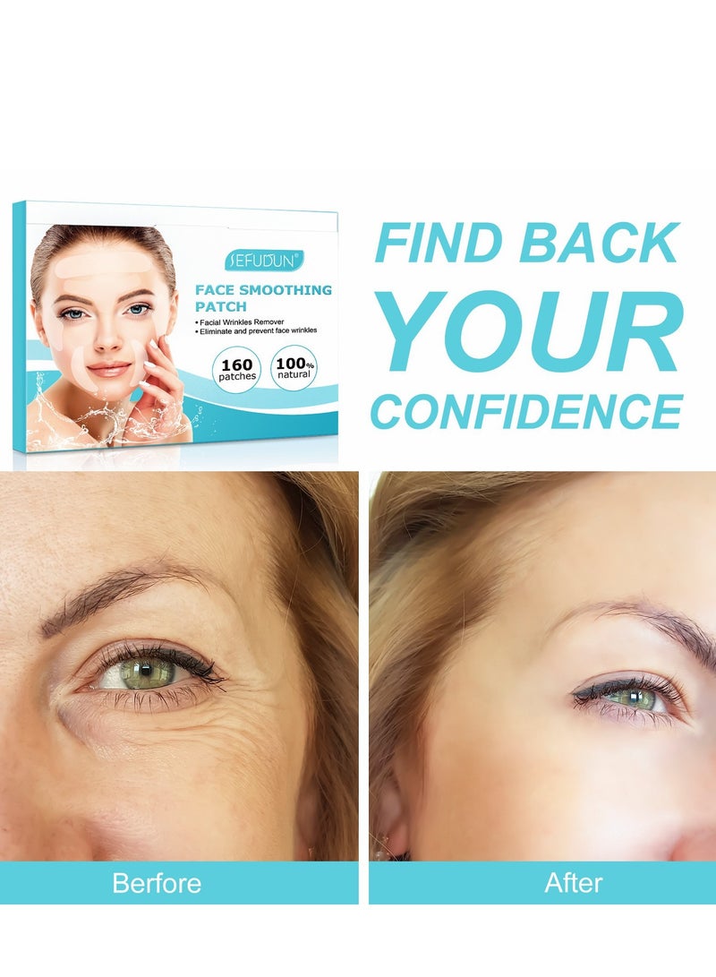 سيفودون بقع مضادة للتجاعيد ، بقع سيليكون بشريط للوجه ، 160 قطعة من بقع تجاعيد الوجه والجبهة القابلة لإعادة الاستخدام ، للتجاعيد ، تقلل من التجاعيد حول الجبهة والعينين والفم والشفة العليا - Image 5