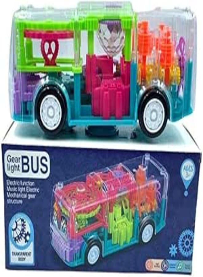 FAMOUS QUALITY® Transparent Bus Concept Musical and 3D Lights Kids Transparent Car, Toy for 2-5 Year