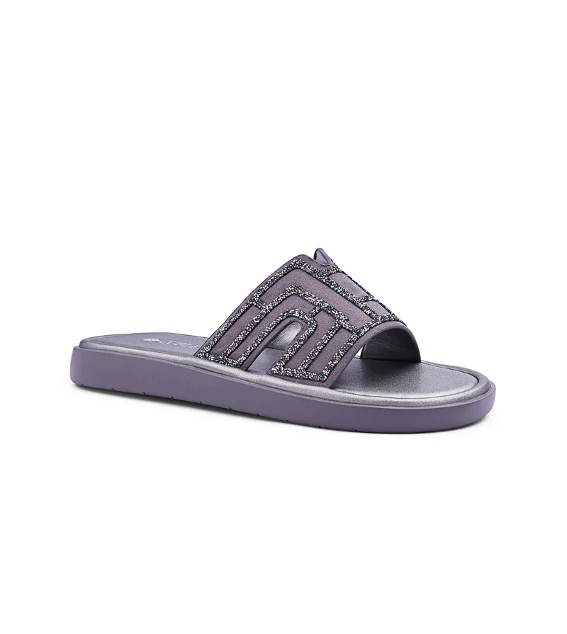 Womens mosaic patterned platform flat sandals