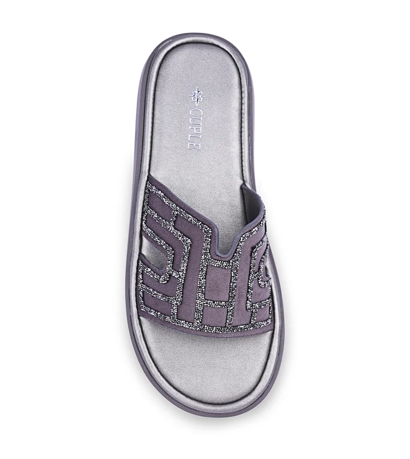 كابلي صندل مسطح منصة نسائي بنقش فسيفسائي جذاب