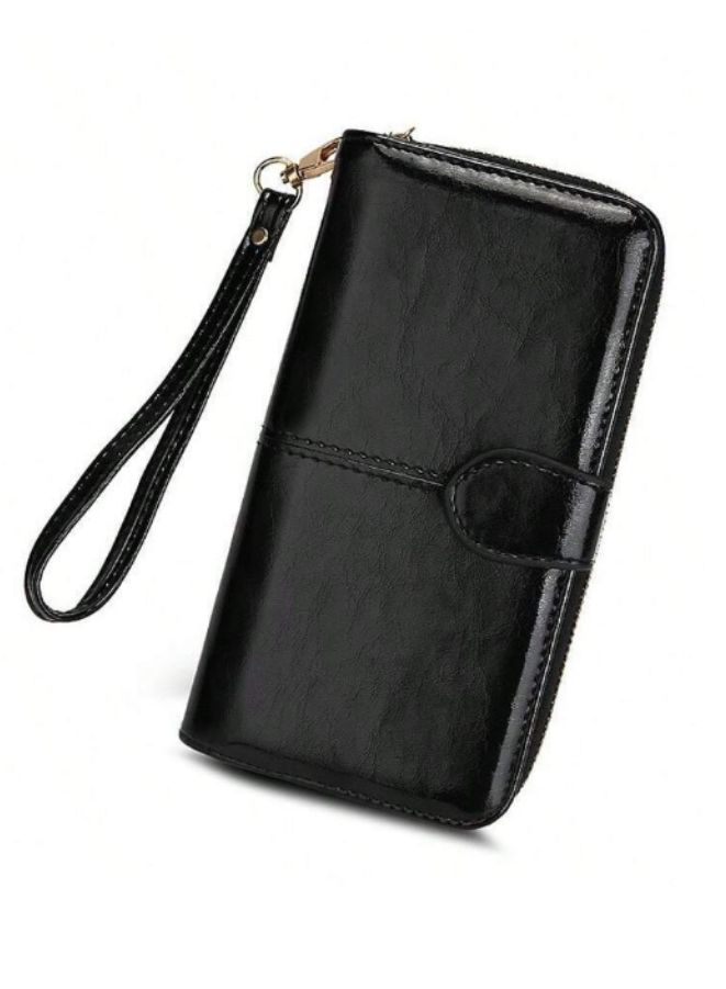 Women's Leather Wallet for everyday use- Women's Clutch with Zipper Coin Purse, Card Holder, and Certificate, Ladies Bracelet Hand Bag - Image 2