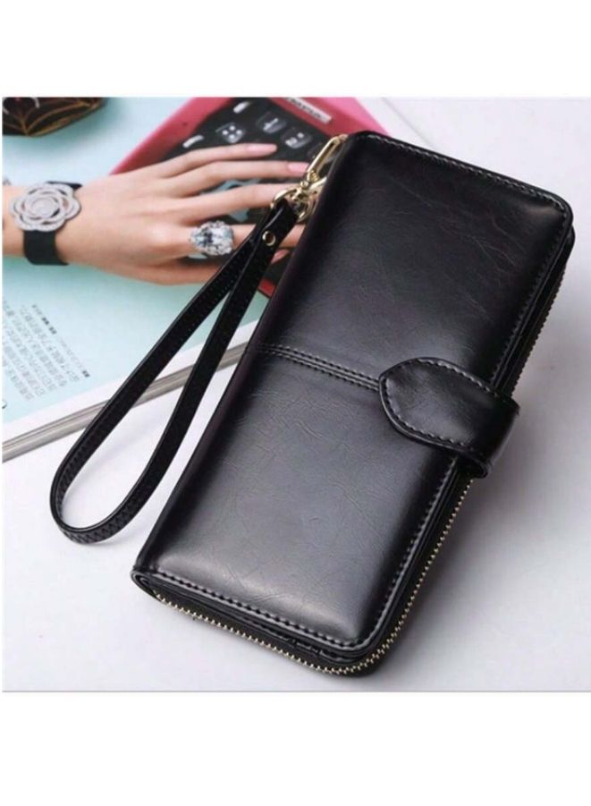 Women's Leather Wallet for everyday use- Women's Clutch with Zipper Coin Purse, Card Holder, and Certificate, Ladies Bracelet Hand Bag - Image 4
