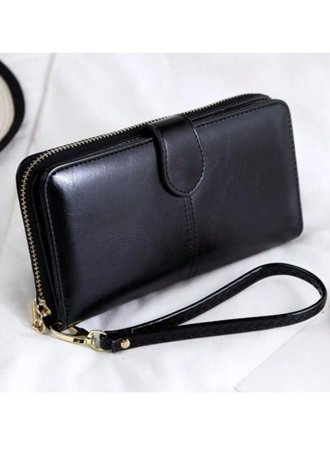 Women's Leather Wallet for everyday use- Women's Clutch with Zipper Coin Purse, Card Holder, and Certificate, Ladies Bracelet Hand Bag - Image 3