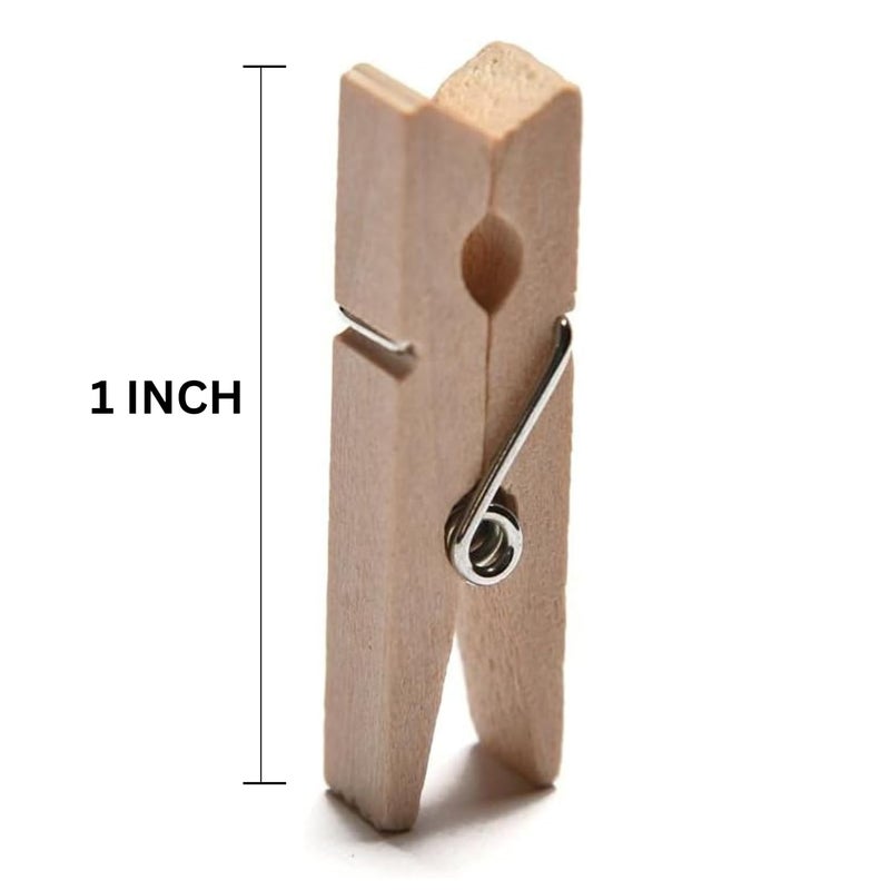 ProKitchen.Homes ProKitchen 1 Inch 25 Pcs Mini Wooden Cocktail Garnish Clothespins Clips for Crafts Tiny PegsWood Clips for Wall Hanging Pictures - Image 4