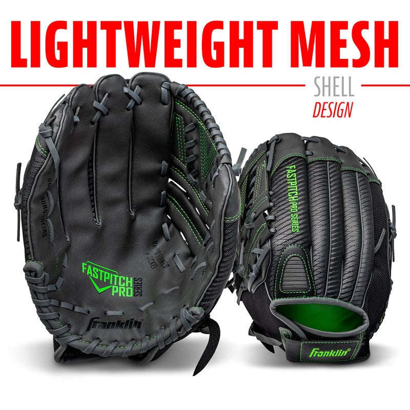 فرانكلين سبورتس قفاز Franklin Sports Fastpitch للكرة اللينة - Fastpitch Pro - قفاز الكرة اللينة للبالغين والشباب - داخل وخارج الملعب - قفاز لليد اليسرى - ليموني 11 بوصة يسار - Image 4