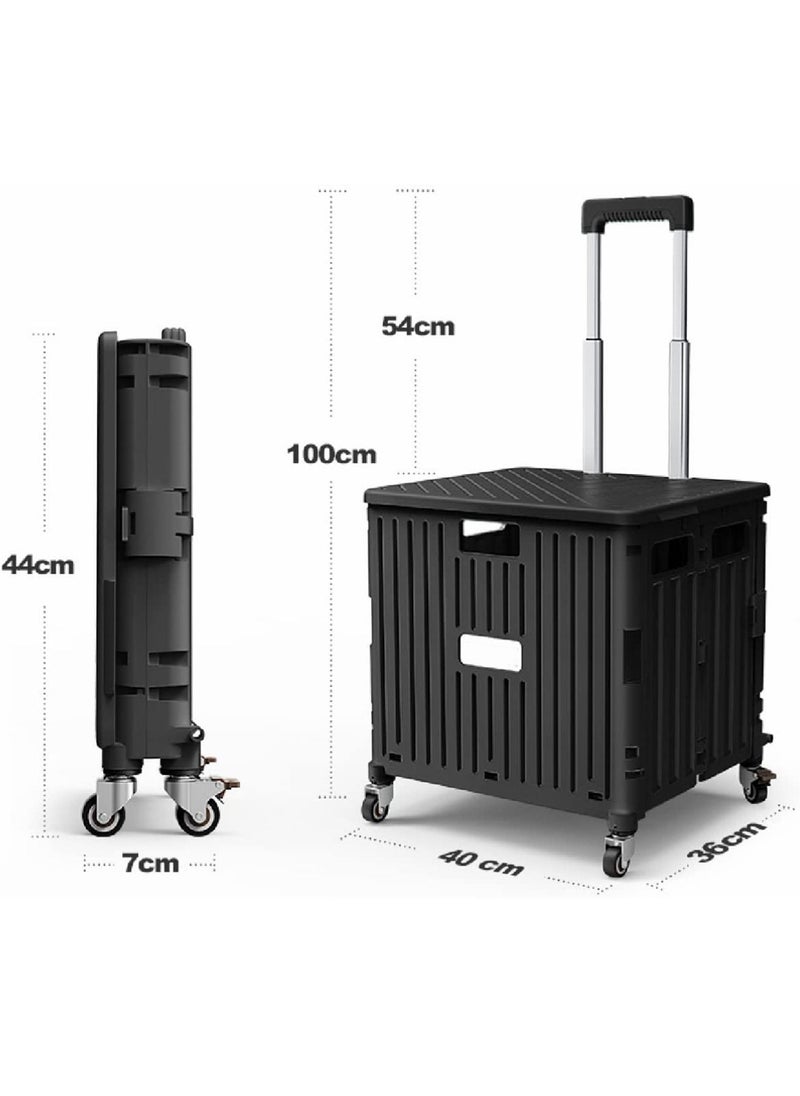 GT-Wheel - 65L Foldable Utility Rolling Shopping Cart Heavy Duty Portable with 4 Wheels - Image 1