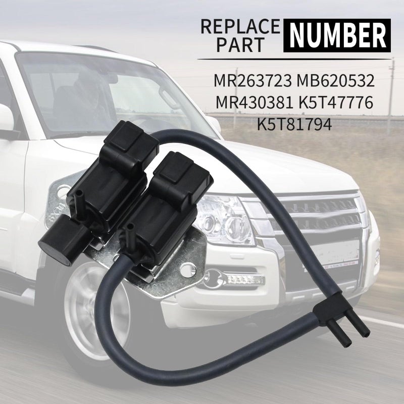 UOIENRT MB620532 Vacuum Control Switch Solenoid Valve, Replacement for Mitsubishi Pajero Montero L200 L300 2001 2002 2003 2004 2005 2006, Replaces MR430381 K5T47776 K5T81794 - Image 2